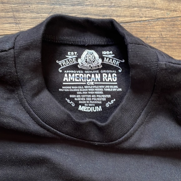 AMERICAN RAG CIE bomber sweatshirt black unique 80s retro medium cyber punk goth - Picture 4 of 7